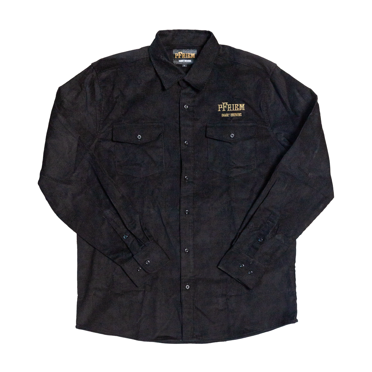 PFRIEM BLACK CORDUROY SHIRT