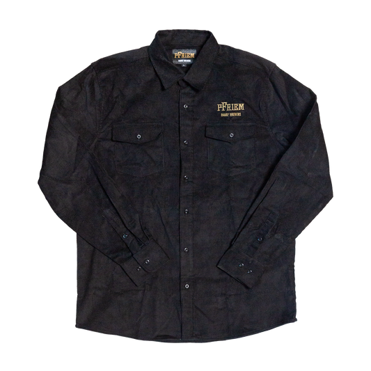 PFRIEM BLACK CORDUROY SHIRT
