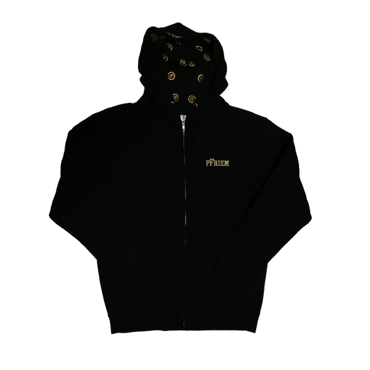 PFRIEM BLACK ZIP UP HOODIE