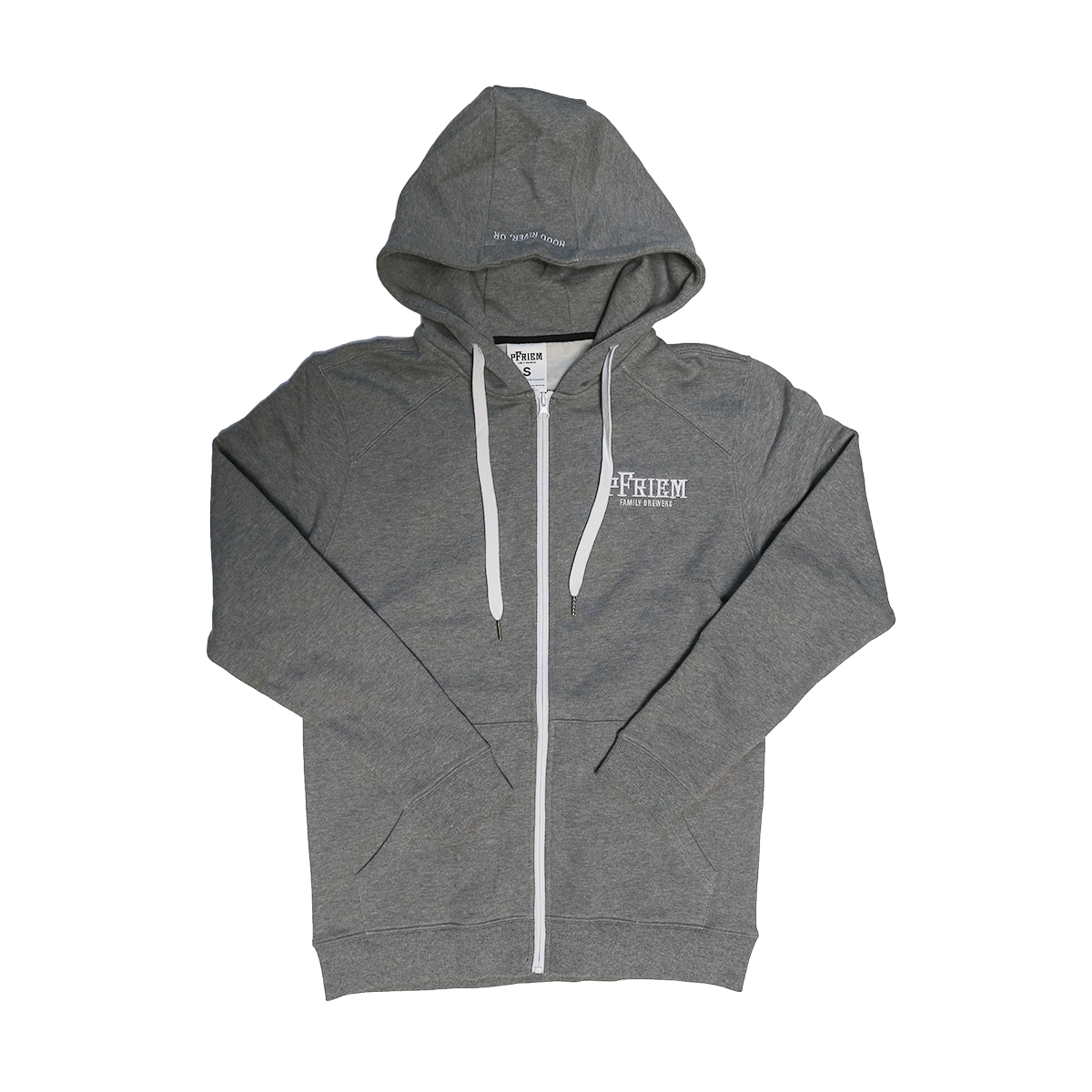 PFRIEM LIGHT GRAY ZIP UP HOODIE